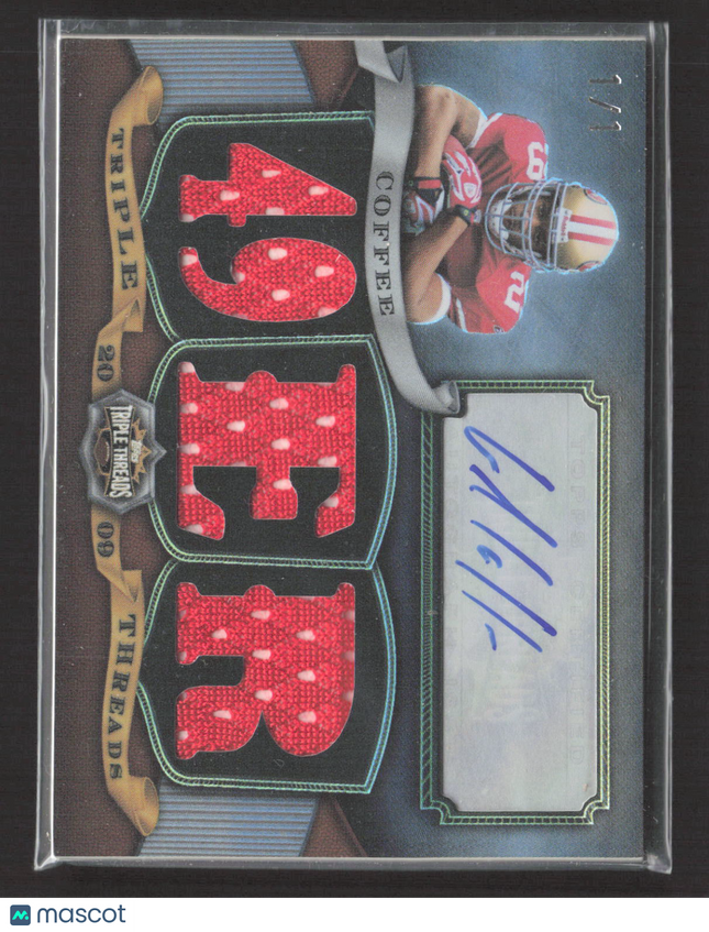 2009 Topps Triple Threads Glen Coffee #TTRA-64 Jersey Triple Relic Auto 1/1