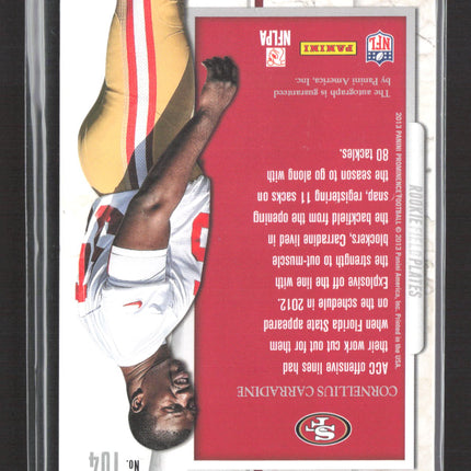 2013 Prominence Cornellius Carradine #104 Rookie Field Plates RC 036/180 Auto