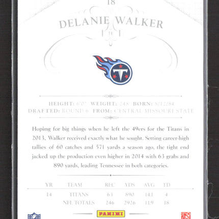 2015 Panini National Treasures Delanie Walker #18 Platinum 1/1