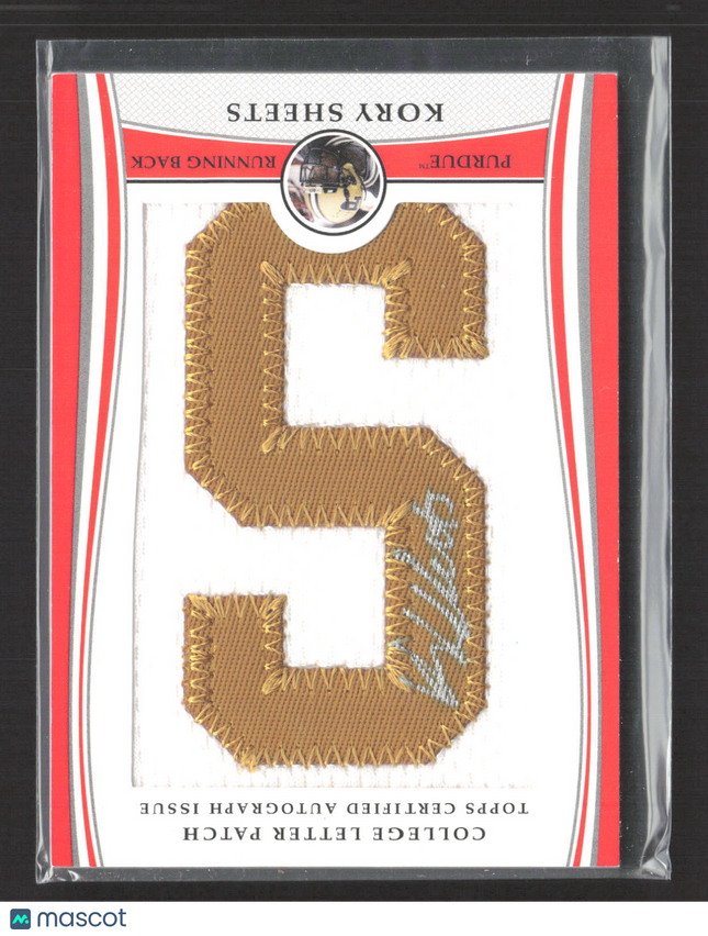 2009 Topps College Letter Kory Sheets #LAP-KS College Letter Patch Auto /175