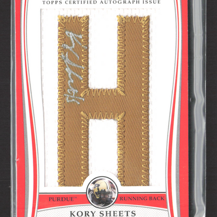 2009 Topps College Letter Kory Sheets #LAP-KS 113/175 College Letter Patch Auto