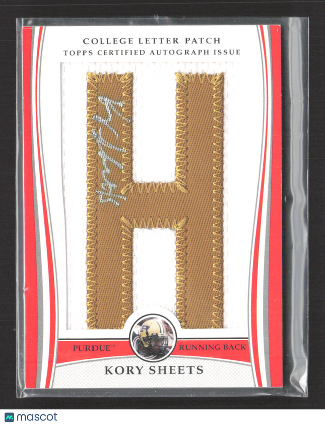 2009 Topps College Letter Kory Sheets #LAP-KS 113/175 College Letter Patch Auto