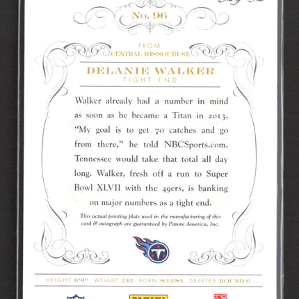 2014 National Treasures Century Delanie Walker #96 Cyan Printing Plate Auto 1/1