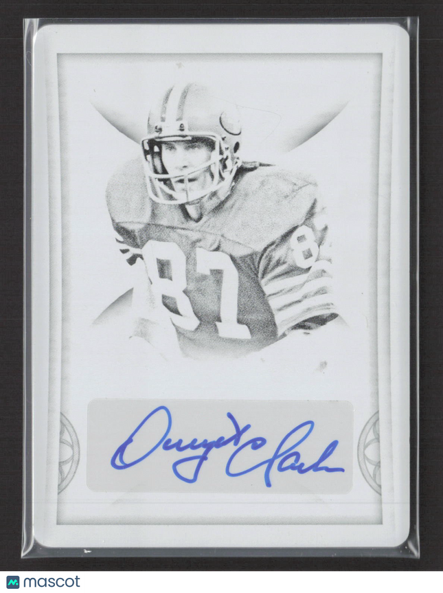 2016 Panini National Treasures Dwight Clark #SIG-DW of Printing Plate 1/1 Auto