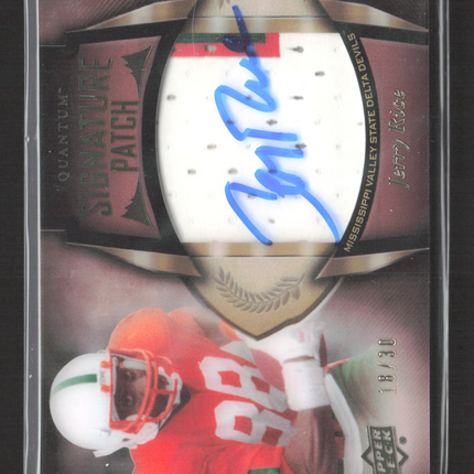 2013 Upper Deck Quantum Football Jerry Rice #120 Patch 18/30 Auto