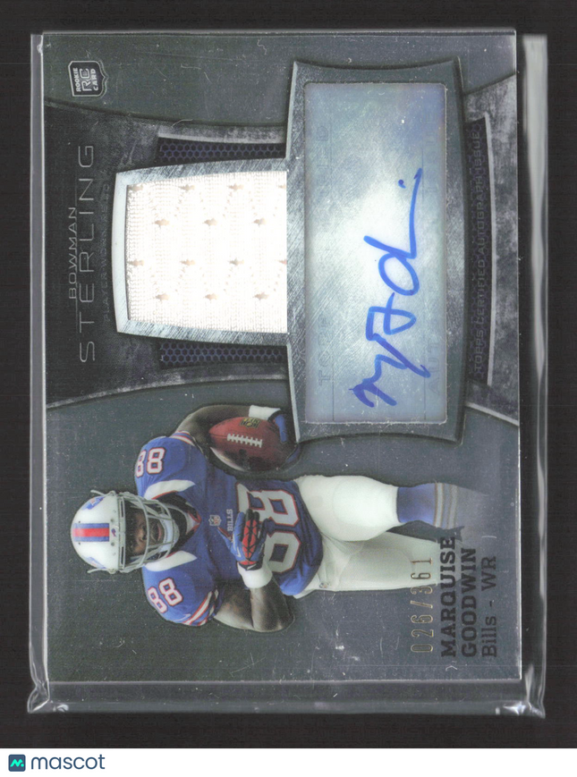 2013 Bowman Sterling Marquise Goodwin #BSAR-MGO Relic Patch RC 026/361 Auto
