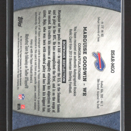 2013 Bowman Sterling Marquise Goodwin #BSAR-MGO Relic Patch RC 026/361 Auto