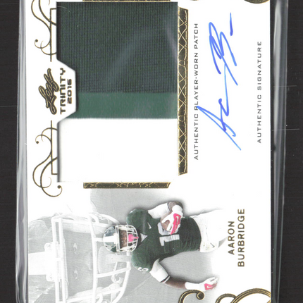 2016 Leaf Trinity Aaron Burbridge #PA-AB1 Authentic Player-Worn Patch Auto