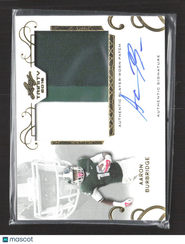 2016 Leaf Trinity Aaron Burbridge #PA-AB1 Authentic Player-Worn Patch Auto