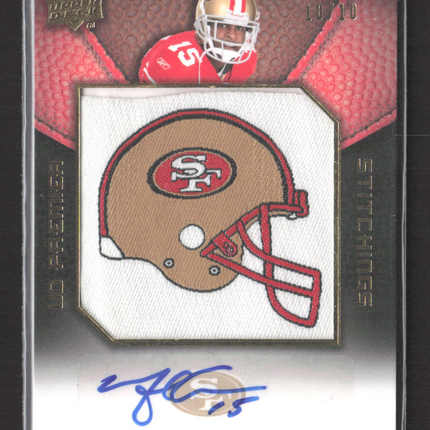 2009 UD Premier Stitchings Michael Crabtree #PS-MC Manufactured Patch 10/10 Auto