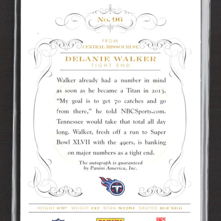 2013 Panini National Treasures Century Signatures Delanie Walker #96 2/5 Auto