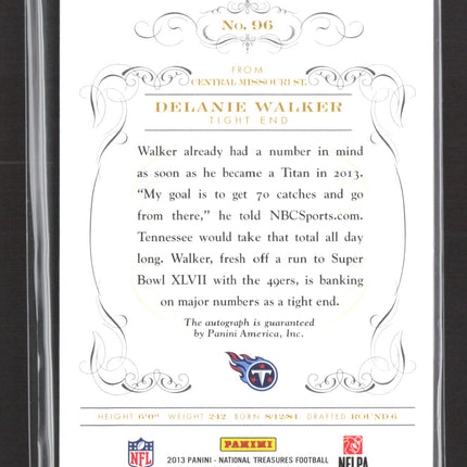 2014 Panini National Treasures Century Signatures Delanie Walker #96 06/49 Auto
