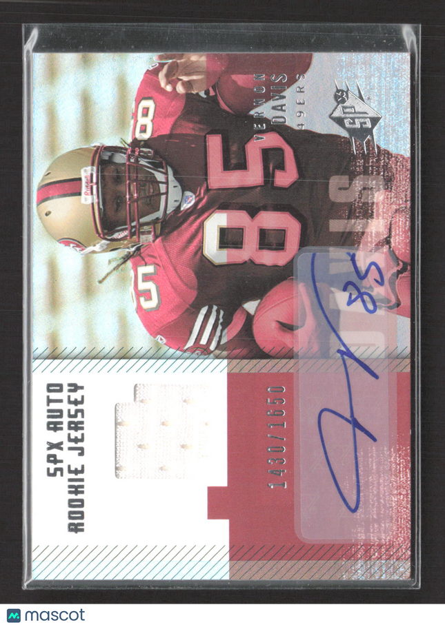 2006 Upper Deck SPx Vernon Davis #189 Event-Worn Jersey 1430/1650 Auto