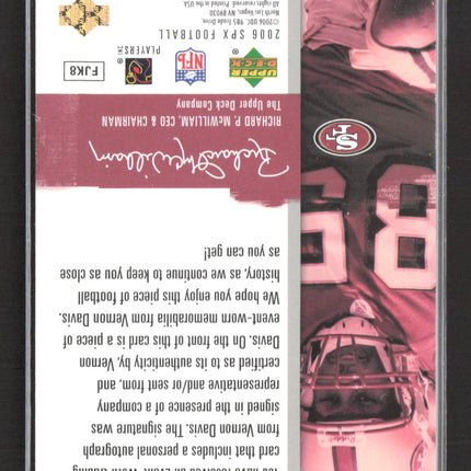 2006 Upper Deck SPx Vernon Davis #189 Event-Worn Jersey 1430/1650 Auto