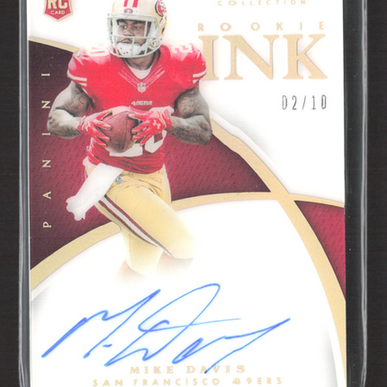 2015 Panini Immaculate Collection Rookie Ink Mike Davis #RI-MD RC 02/10 Auto