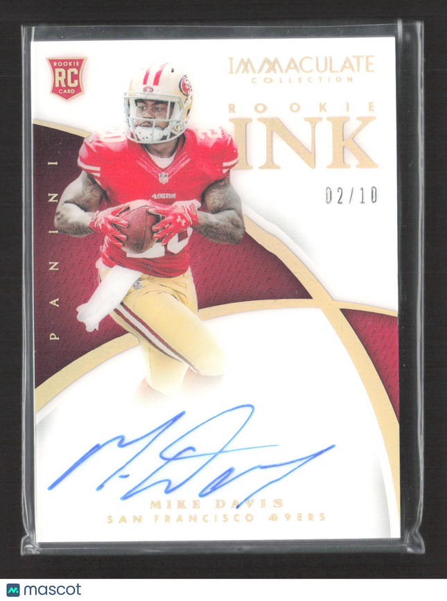 2015 Panini Immaculate Collection Rookie Ink Mike Davis #RI-MD RC 02/10 Auto