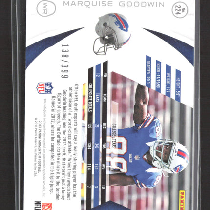 2013 Panini Momentum Marquise Goodwin #224 Patch Rookie Signatures RC Auto