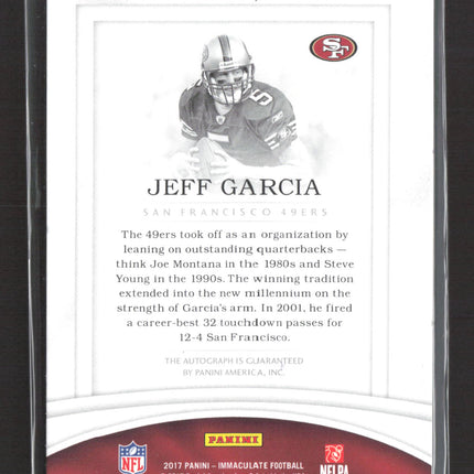 2017 Panini Immaculate Collection Jeff Garcia #SS-JG 13/99 Auto