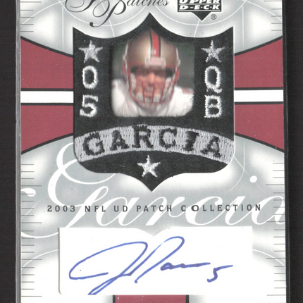 2003 Upper Deck Patch Collection Signature Patches Jeff Garcia #SP-JG Patch Auto