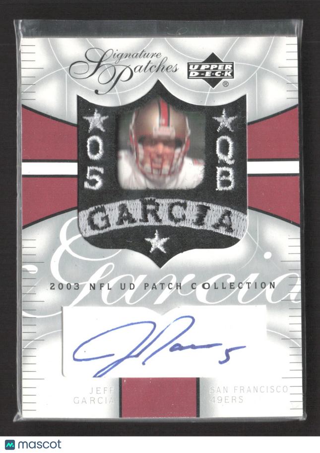 2003 Upper Deck Patch Collection Signature Patches Jeff Garcia #SP-JG Patch Auto
