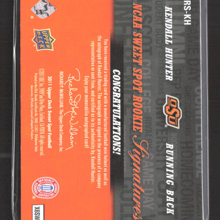 2011 Upper Deck Sweet Spot NCAA Rookie Kendall Hunter #RS-KH 480/599 Auto