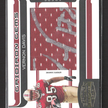 2006 Gridiron Gear Gridiron Gems Vernon Davis #219 Jersey Patch Auto /150