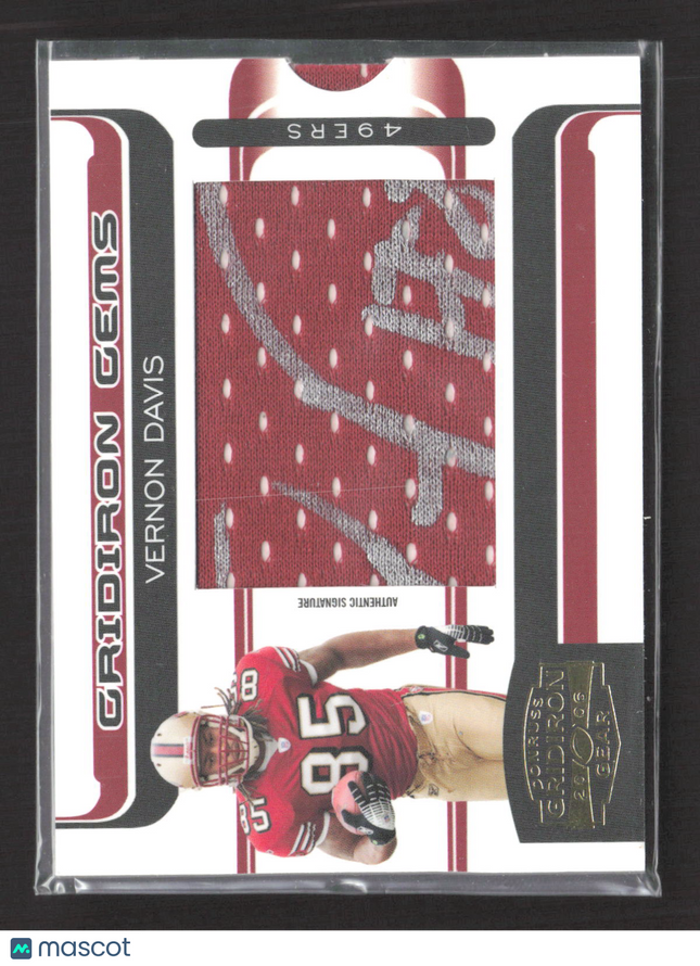 2006 Gridiron Gear Gridiron Gems Vernon Davis #219 Jersey Patch Auto /150