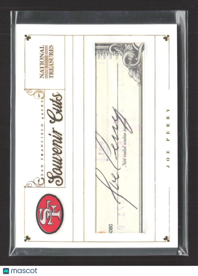 2013 Panini National Treasures Souvenir Cuts Joe Perry #22 Cut 05/25 Auto