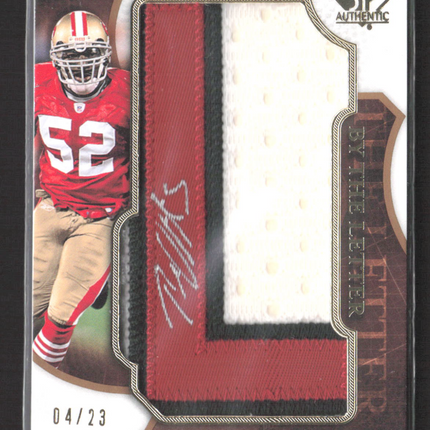 2008 Upper Deck SP Authentic By The Letter Patrick Willis #BL-PW Patch 4/23 Auto