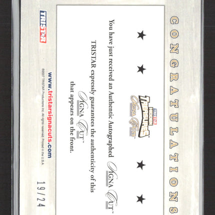 2007 TRISTAR Signa Cuts Randy Cross Cut Signature 19/24 Auto