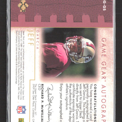 2001 Upper Deck Game Gear Autographs Jeff Garcia #JG-GS Autograph Auto