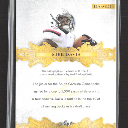 2015 Leaf Ultimate Draft Mike Davis #BA-MD1 61/99 Auto