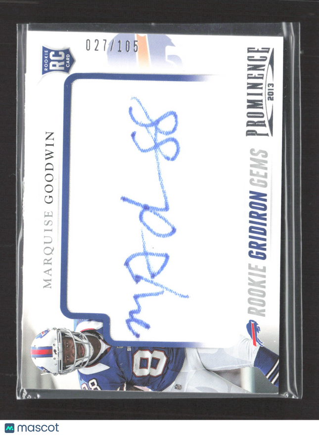 2013 Panini Prominence Rookie Gridiron Gems Marquise Goodwin #166 027/105 Auto