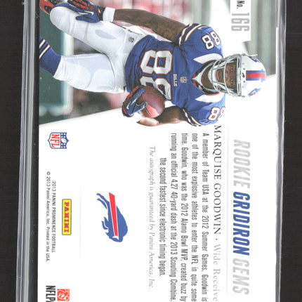 2013 Panini Prominence Rookie Gridiron Gems Marquise Goodwin #166 027/105 Auto