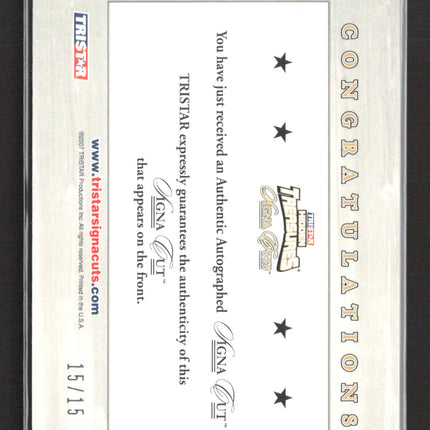 2007 TRISTAR Signa Cuts Joe Arenas #15 15/15 Auto