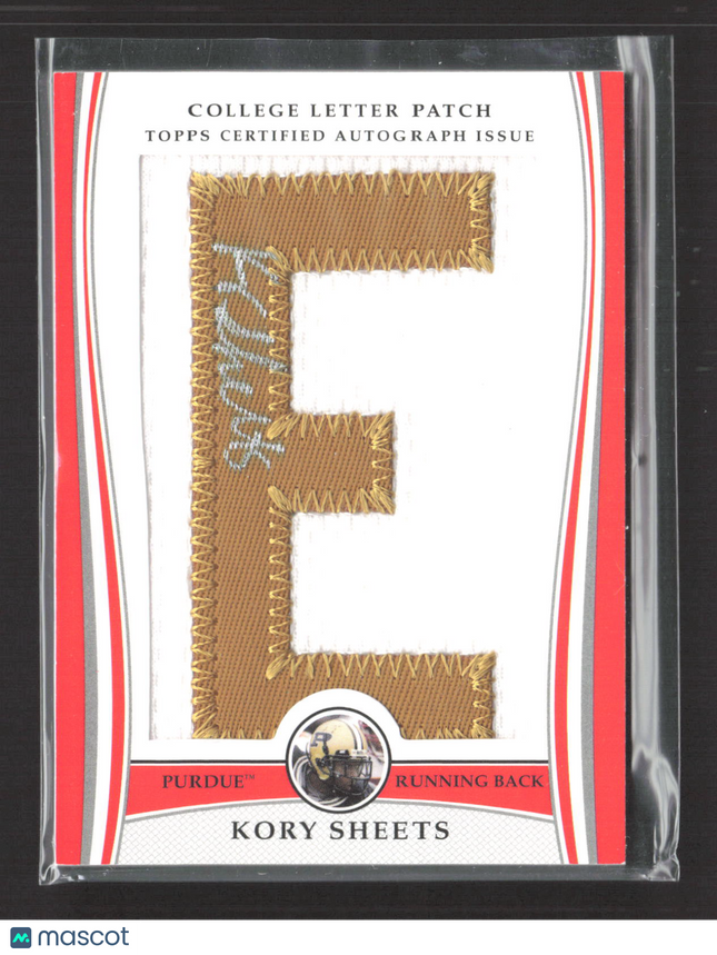 2009 Topps College Letter Patch Kory Sheets #LAP-KS 025/175 Auto