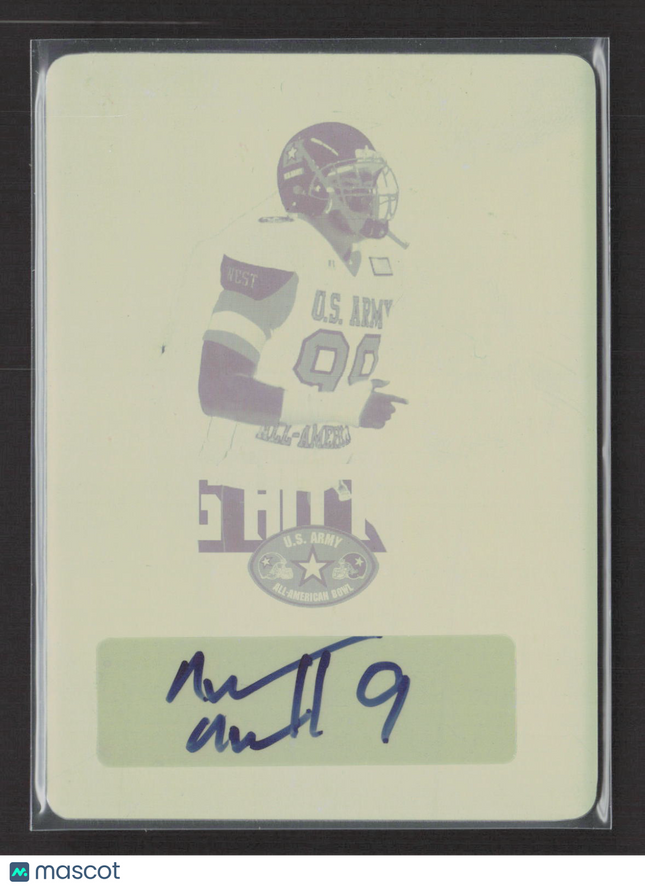 2012 Leaf US Army Big Hitters Arik Armstead Yellow Printing Plate 1/1 Auto