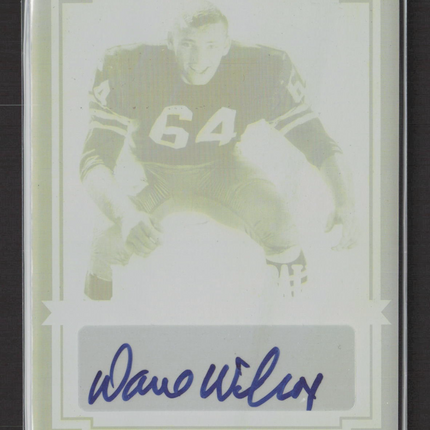 2012 Leaf Best of Football Dave Wilcox #BA-DWI Yellow Printing Plate 1/1 Auto
