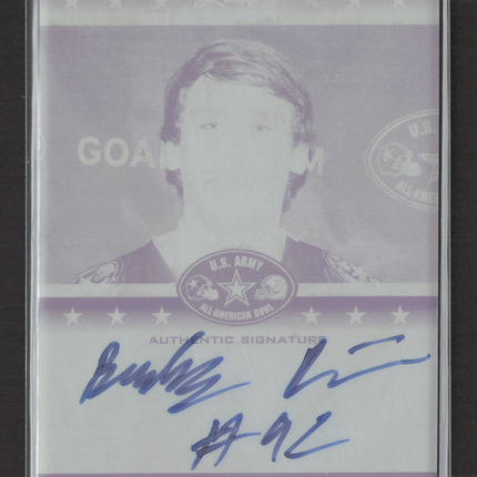 2012 Leaf US Army Bradley Pinion #TA-BP1 Black Printing Plate 1/1 Auto