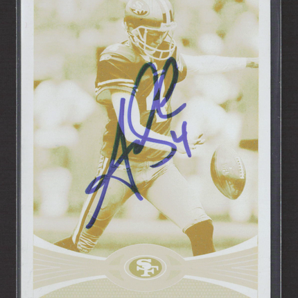 2012 Topps Football Andy Lee #64 Yellow Printing Plate 1/1 IP Auto