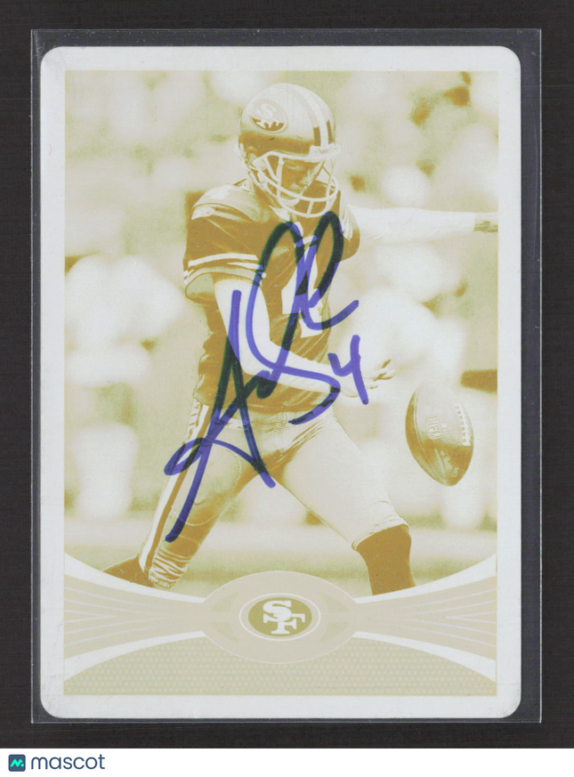 2012 Topps Football Andy Lee #64 Yellow Printing Plate 1/1 IP Auto