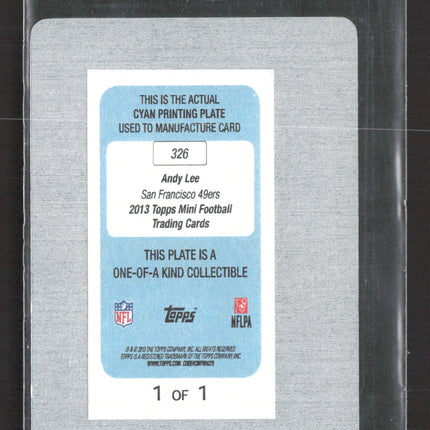 2013 Topps Mini Andy Lee #326 Cyan Printing Plate Cyan Printing Plate 1/1
