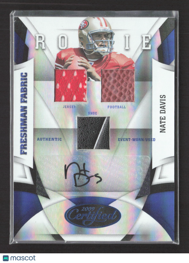 2009 Donruss Certified Freshman Fabric Nate Davis #254 Shoe Ball Patch Auto /25