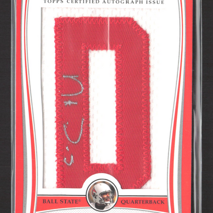 2009 Topps Nate Davis #LAP-ND 18/20 College Letter Patch Auto