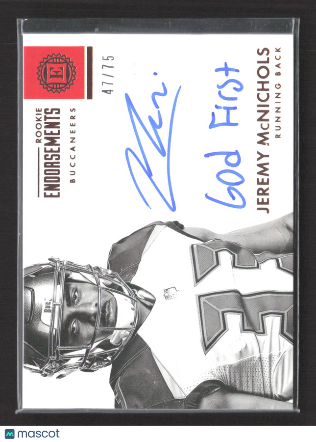 2017 Panini Encased Rookie Endorsements Jeremy McNichols #RE-JMN 47/75 Auto