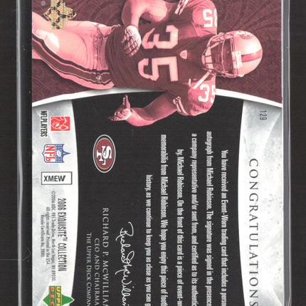 2006 Upper Deck Exquisite Collection Michael Robinson #129 /99 Patch Auto