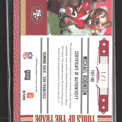 2007 Absolute Tools of the Trade Michael Robinson Game Worn Patch Black 1/1