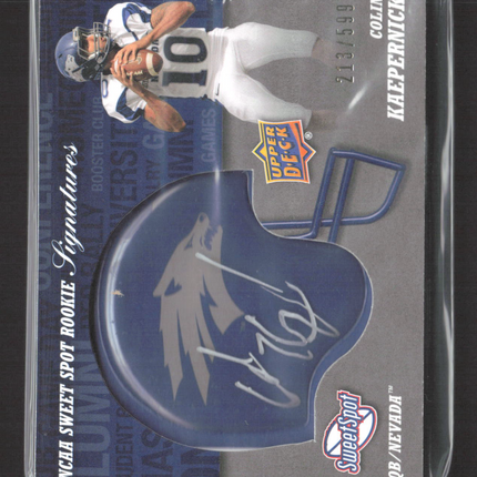 2011 Upper Deck Sweet Spot NCAA Colin Kaepernick #RS-CK 213/599 Helmet Auto