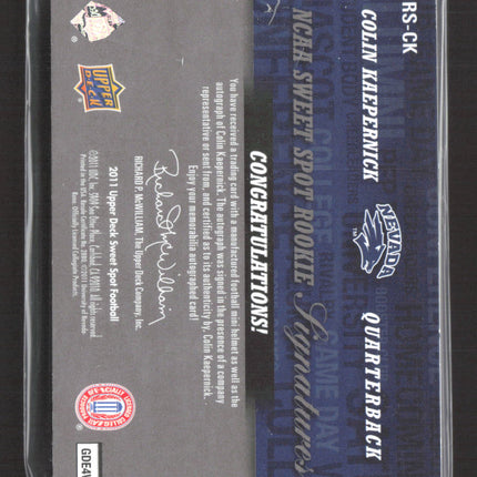 2011 Upper Deck Sweet Spot NCAA Colin Kaepernick #RS-CK 213/599 Helmet Auto