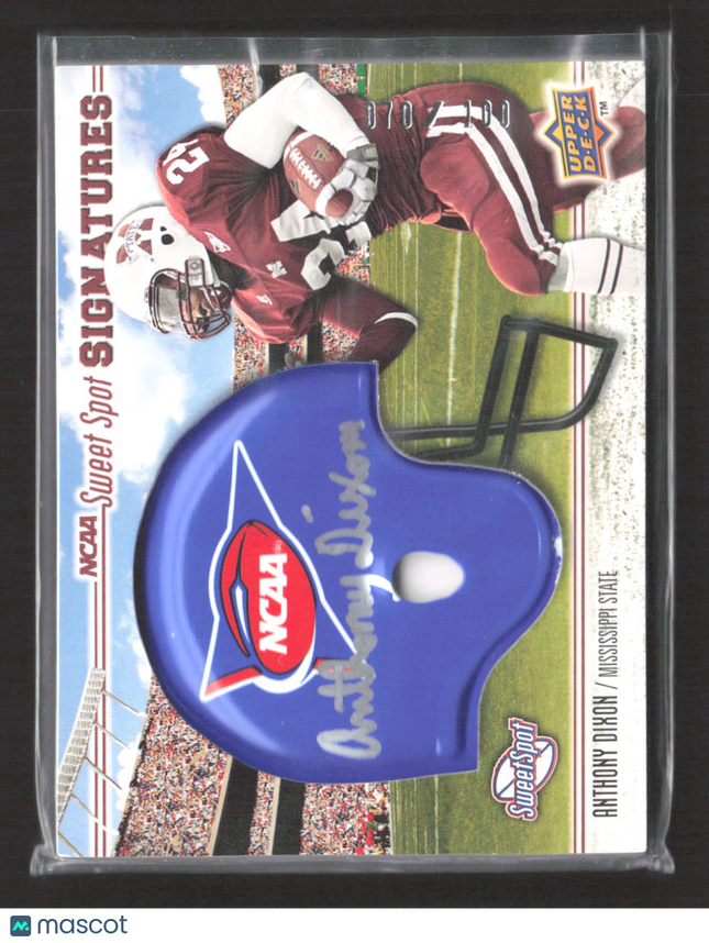 2010 Upper Deck Sweet Spot NCAA Anthony Dixon #134 Helmet Auto /400